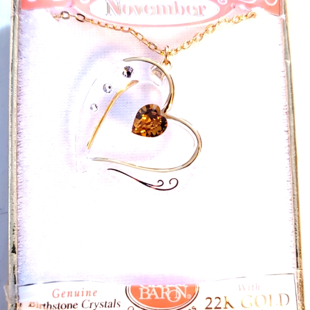 Glass Baron November Birthstone Necklace With Swarovski Crystals